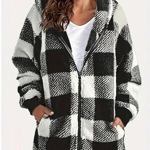 Cozy and Fuzzy  Plaid Jacket